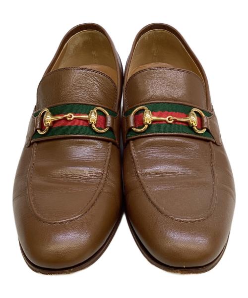 GUCCI（グッチ）GUCCI (グッチ) ホースビットローファー ビットローファー ブラウン サイズ:9の古着・服飾アイテム