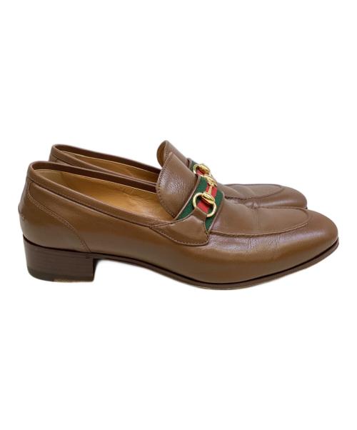GUCCI（グッチ）GUCCI (グッチ) ホースビットローファー ビットローファー ブラウン サイズ:9の古着・服飾アイテム