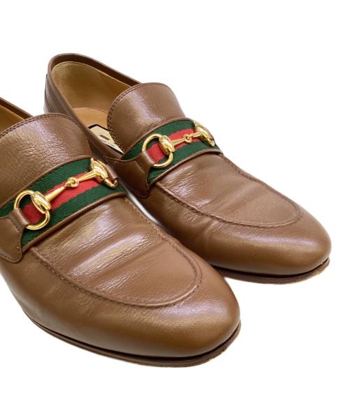 GUCCI（グッチ）GUCCI (グッチ) ホースビットローファー ビットローファー ブラウン サイズ:9の古着・服飾アイテム