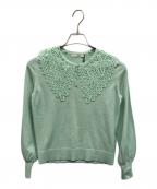 ANAYIアナイ）の古着「ビッグレースカラーパフスリーブプルオーバー」｜ライトグリーン