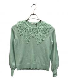 ANAYI（アナイ）の古着「ビッグレースカラーパフスリーブプルオーバー」｜ライトグリーン