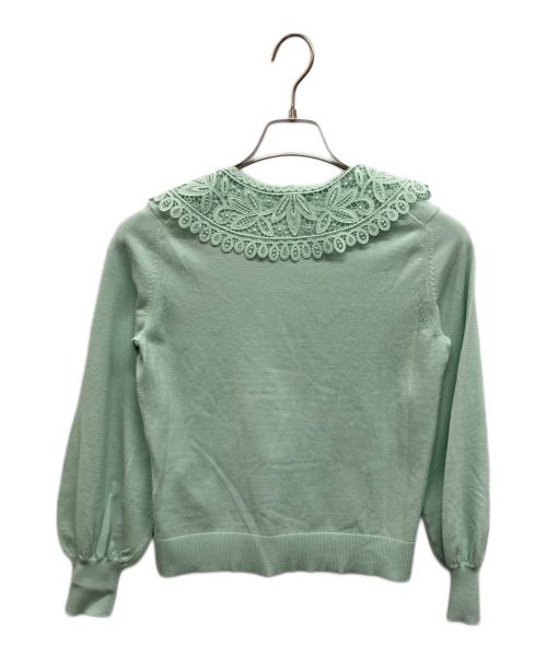 ANAYI（アナイ）ANAYI (アナイ) ビッグレースカラーパフスリーブプルオーバー ライトグリーン サイズ:38の古着・服飾アイテム