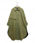 Soffittoソフィット）の古着「シャンブレーポンチョトレンチコート」｜グリーン