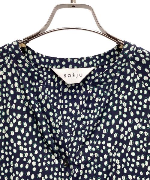 SOEJU（ソージュ）SOEJU (ソージュ) レオパード柄ワンピース ネイビー サイズ:FREEの古着・服飾アイテム