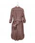 23区 (ニジュウサンク) LIBECO (リベコ) ストライプリネンシャツワンピース レッド サイズ:32：8000円