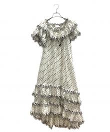 ZIMMERMANN（ジマーマン）の古着「ドットフリルワンピース」｜ホワイト×ブラック