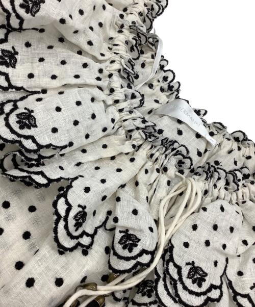 ZIMMERMANN（ジマーマン）ZIMMERMANN (ジマーマン) ドットフリルワンピース ホワイト×ブラックの古着・服飾アイテム