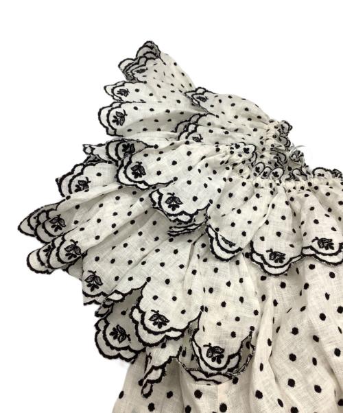 ZIMMERMANN（ジマーマン）ZIMMERMANN (ジマーマン) ドットフリルワンピース ホワイト×ブラックの古着・服飾アイテム