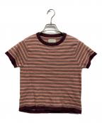 WANDERUNGワンデルング）の古着「Cotton Cashmere Border Tee」｜ブラウン