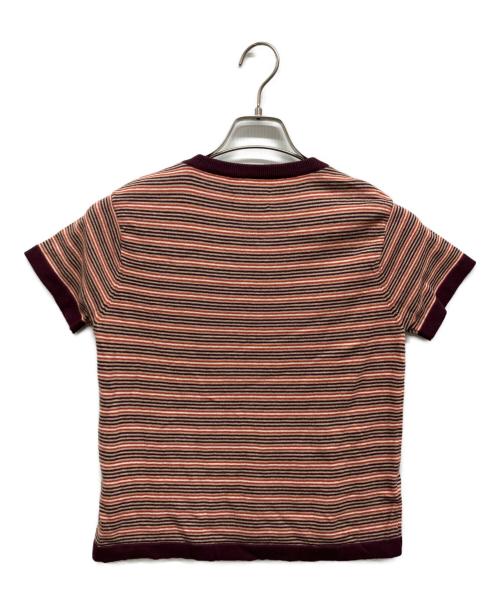WANDERUNG（ワンデルング）WANDERUNG (ワンデルング) Cotton Cashmere Border Tee ブラウン サイズ:Sの古着・服飾アイテム