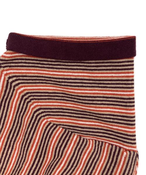 WANDERUNG（ワンデルング）WANDERUNG (ワンデルング) Cotton Cashmere Border Tee ブラウン サイズ:Sの古着・服飾アイテム