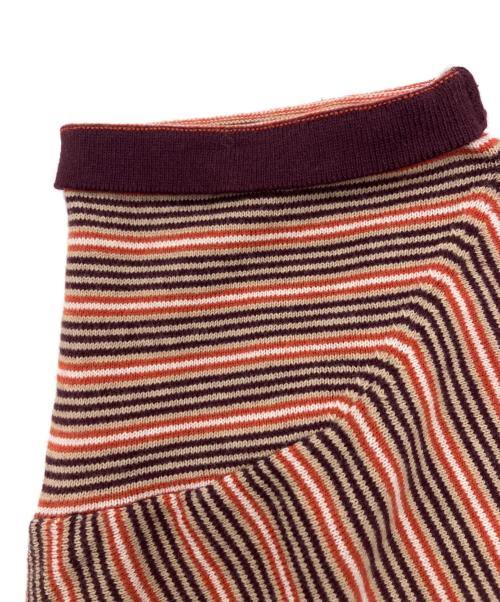 WANDERUNG（ワンデルング）WANDERUNG (ワンデルング) Cotton Cashmere Border Tee ブラウン サイズ:Sの古着・服飾アイテム