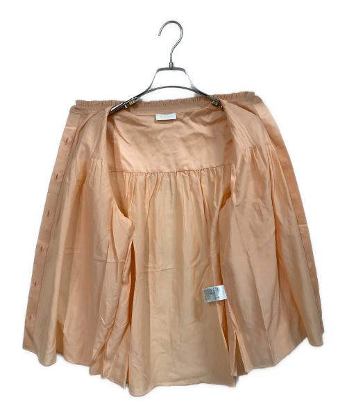 BALLSEY（ボールジィ）BALLSEY (ボールジィ) コットンシルクサテン ピンタックギャザーブラウス オレンジ サイズ:36の古着・服飾アイテム