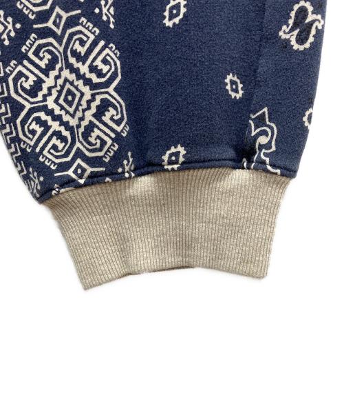 KAPITAL（キャピタル）KAPITAL (キャピタル) 裏毛 バンダナ柄 スウェットリブパンツ ネイビー サイズ:4の古着・服飾アイテム