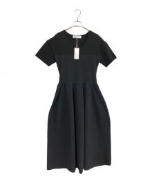 LE CIEL BLEU（ルシェルブルー）の古着「Knitted V Dress」｜ブラック