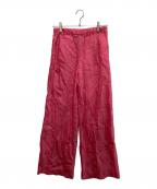 GALERIE VIEギャルリーヴィー）の古着「リネンポプリン イージーワイドパンツ」｜ピンク