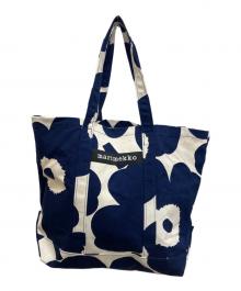 marimekko（マリメッコ）の古着「PERUSKASSI UNIKKO トートバッグ」｜ブルー