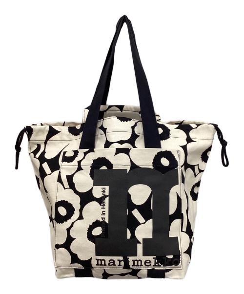 marimekko（マリメッコ）marimekko (マリメッコ) トートバッグ ブラック×アイボリーの古着・服飾アイテム