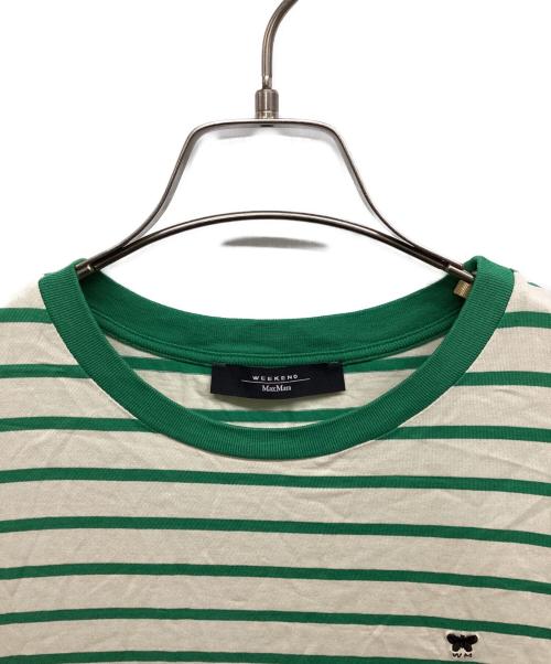 WEEKEND Max Mara（ウィークエンド マックスマーラ）Weekend Max Mara (ウィークエンド マックスマーラ) ボーダーTシャツ グリーン×オフホワイト サイズ:Lの古着・服飾アイテム