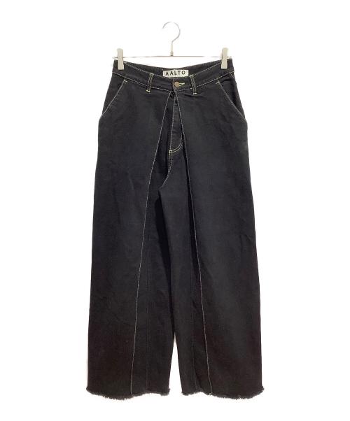 AALTO（アールト）AALTO (アールト) フロントプリーツデニム ブラック サイズ:36の古着・服飾アイテム