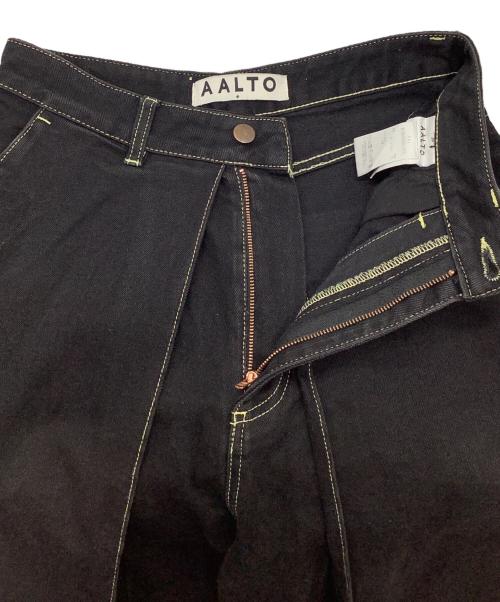 AALTO（アールト）AALTO (アールト) フロントプリーツデニム ブラック サイズ:36の古着・服飾アイテム