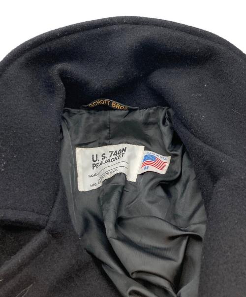U.S.740N PEA JACKET Schott（ショットピーコート）U.S.740N PEA JACKET Schott (ショットピーコート) Pコート ブラック サイズ:Mの古着・服飾アイテム