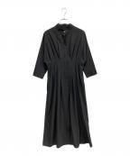DRESSTERIORドレステリア）の古着「ウエストシェイプシャツワンピース」｜ブラック