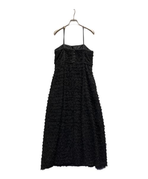 Adam et Rope（アダム エ ロペ）Adam et Rope (アダム エ ロペ) ジャガードビスチェワンピース ブラック サイズ:36の古着・服飾アイテム