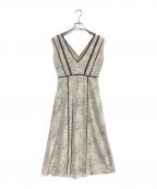 HER LIP TOハーリップトゥ）の古着「Lace Trimmed Floral Dress」｜ベージュ