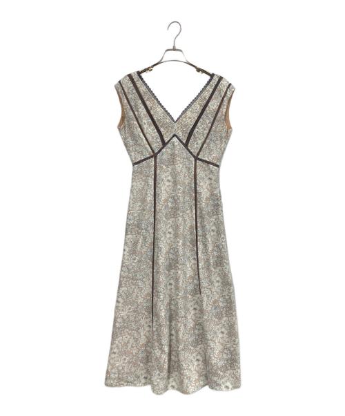 HER LIP TO（ハーリップトゥ）HER LIP TO (ハーリップトゥ) Lace Trimmed Floral Dress ベージュ サイズ:Mの古着・服飾アイテム