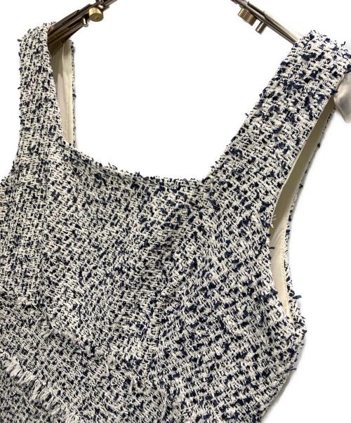 HER LIP TO（ハーリップトゥ）HER LIP TO (ハーリップトゥ) Cotton-blend Tweed Dress ネイビー サイズ:Mの古着・服飾アイテム