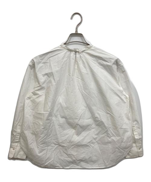 DRAWER（ドゥロワー）DRAWER (ドゥロワー) コットンフリルプリーブラウス ホワイト サイズ:36の古着・服飾アイテム