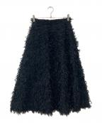 ANAYIアナイ）の古着「フェザーカットジャガードフレアスカート」｜ブラック