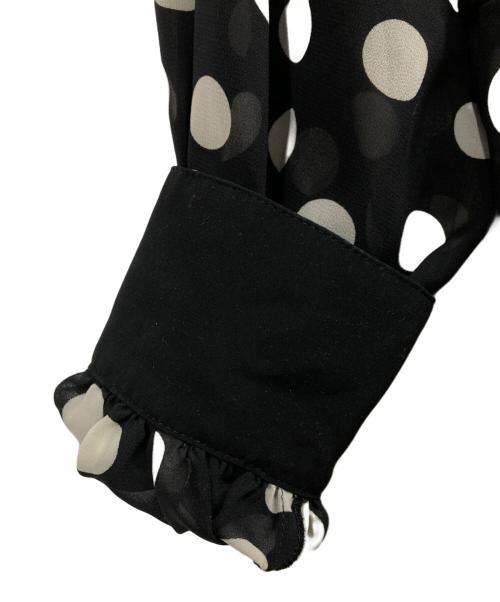 ANAYI（アナイ）ANAYI (アナイ) ポルカドットタイ衿付きワンピース ブラック サイズ:38の古着・服飾アイテム