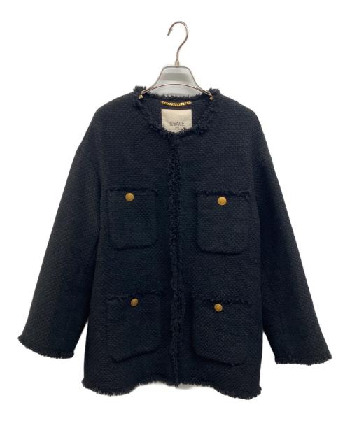 journal standard L'essage（ジャーナルスタンダード レサージュ）journal standard L'essage (ジャーナルスタンダード レサージュ) GIOLICAツイード BIGジャケット ブラック サイズ:Freeの古着・服飾アイテム