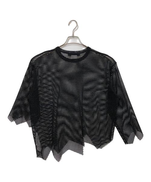 BLACK COMME des GARCONS（ブラックコムデギャルソン）BLACK COMME des GARCONS (ブラックコムデギャルソン) メッシュカットソー ブラック サイズ:XSの古着・服飾アイテム