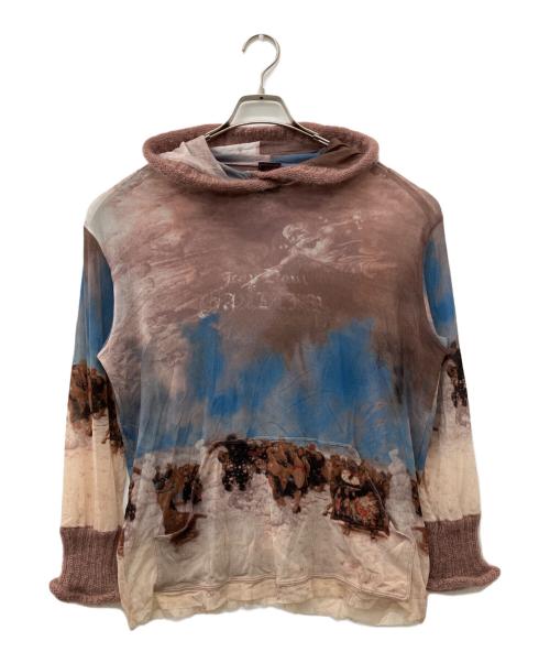 Jean Paul GAULTIER CLASSIQUE（ジャンポールゴルチエクラシック）Jean Paul GAULTIER CLASSIQUE (ジャンポールゴルチエクラシック) ニット切替パワーネットパーカー マルチカラー サイズ:Freeの古着・服飾アイテム