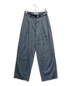 SAYAKA DAVISサヤカ デイヴィス）の古着「BELTED CROPPED PANTS」｜ブルー