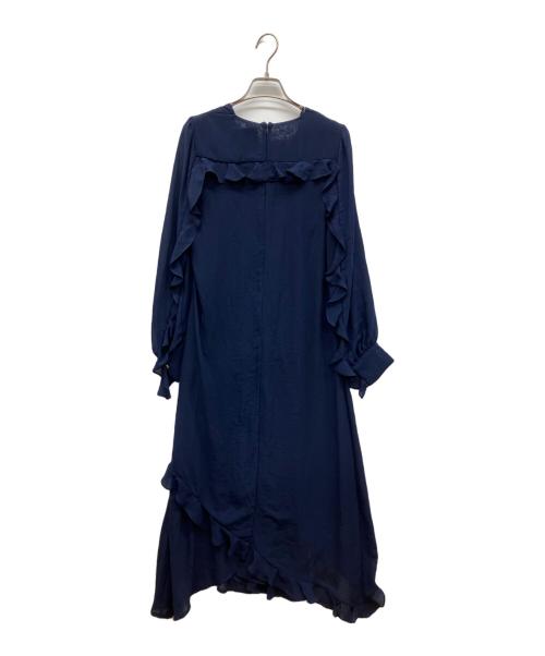 BAUM UND PFERDGARTEN（バウムウンドヘルガーデン）BAUM UND PFERDGARTEN (バウムウンドヘルガーデン) フリル長袖ワンピース ネイビー サイズ:36 未使用品の古着・服飾アイテム