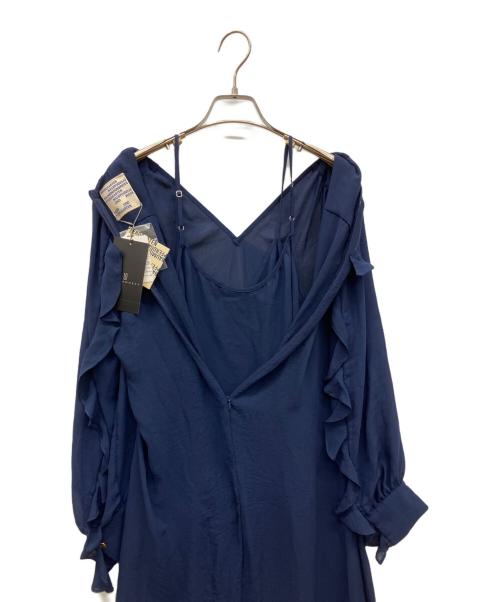 BAUM UND PFERDGARTEN（バウムウンドヘルガーデン）BAUM UND PFERDGARTEN (バウムウンドヘルガーデン) フリル長袖ワンピース ネイビー サイズ:36 未使用品の古着・服飾アイテム