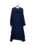 BAUM UND PFERDGARTEN (バウムウンドヘルガーデン) フリル長袖ワンピース ネイビー サイズ:36 未使用品：6000円