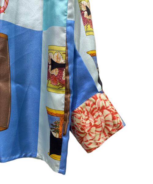 GUCCI（グッチ）GUCCI (グッチ) プリントシルクシャツ ブルー サイズ:40の古着・服飾アイテム