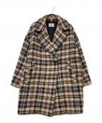 IENAイエナ）の古着「22AW GIOLICAチェックシャギーコート」｜ピンク