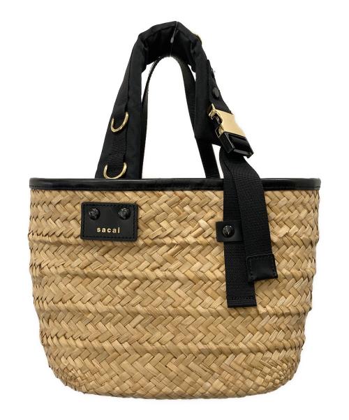sacai（サカイ）sacai (サカイ) マルシェカゴバッグ ナチュラル×ブラックの古着・服飾アイテム