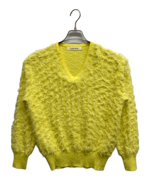 LOUNIE（ルーニー）LOUNIE (ルーニー) カットジャカードニットプルオーバー イエロー サイズ:Freeの古着・服飾アイテム