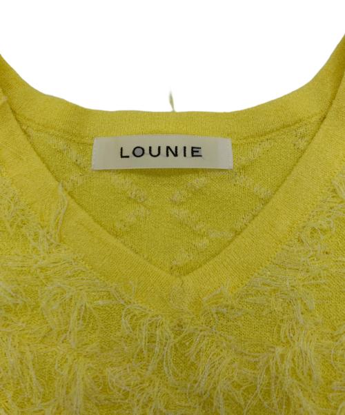 LOUNIE（ルーニー）LOUNIE (ルーニー) カットジャカードニットプルオーバー イエロー サイズ:Freeの古着・服飾アイテム