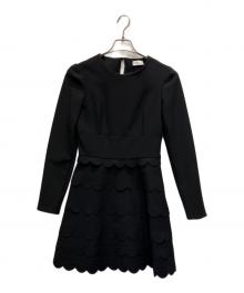 RED VALENTINO（レッドヴァレンティノ）の古着「スカラップワンピース」｜ブラック