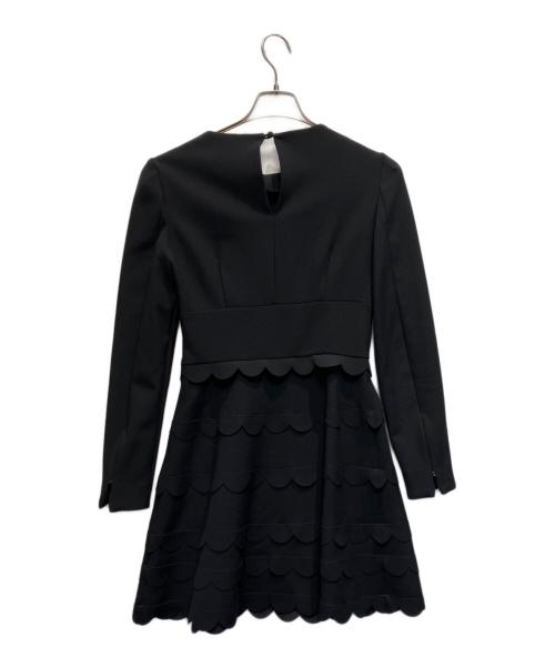 RED VALENTINO（レッドヴァレンティノ）RED VALENTINO (レッドヴァレンティノ) スカラップワンピース ブラック サイズ:38の古着・服飾アイテム