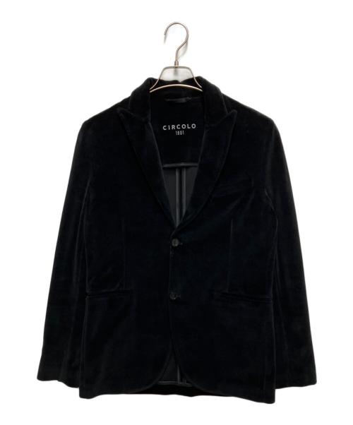 CIRCOLO 1901（チルコロ1901）Circolo 1901 (チルコロ1901) ベロアテーラードジャケット ブラック サイズ:46の古着・服飾アイテム