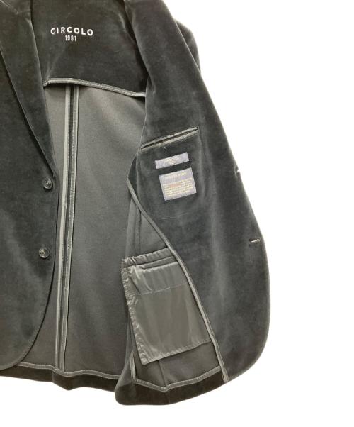 CIRCOLO 1901（チルコロ1901）Circolo 1901 (チルコロ1901) ベロアテーラードジャケット ブラック サイズ:46の古着・服飾アイテム